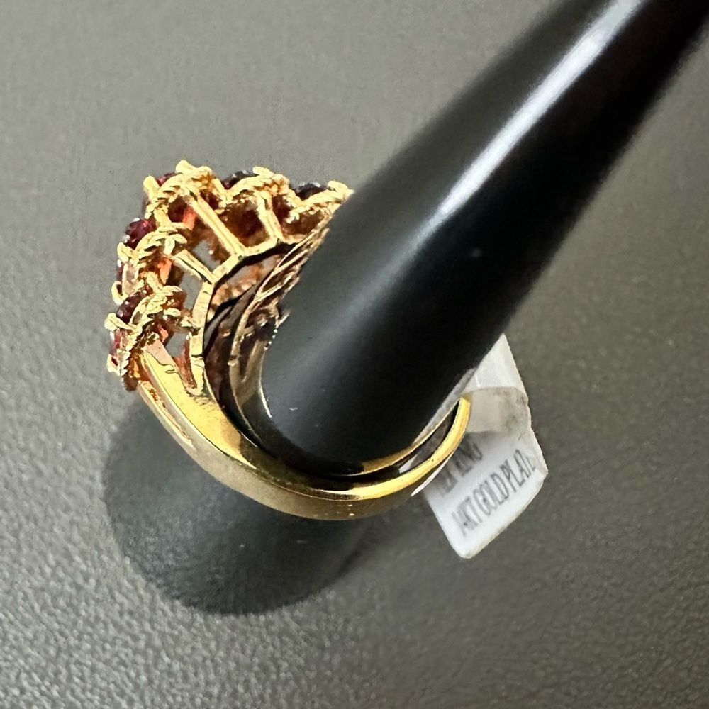 NWT Gen Garnet 14KT Gold Plated Tier Ring Size 5 - New - Picture 8 of 8